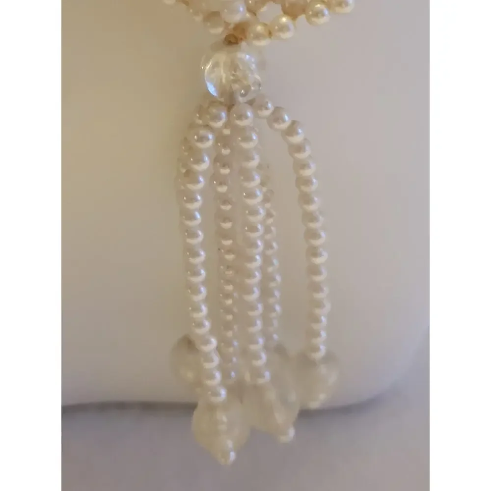 Necklace Tassel Drop Pendant Faux Pearl Beaded Elegant Statement Fashion Jewelry